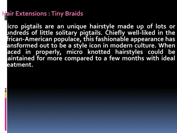 Hair Extensions Tiny Braids