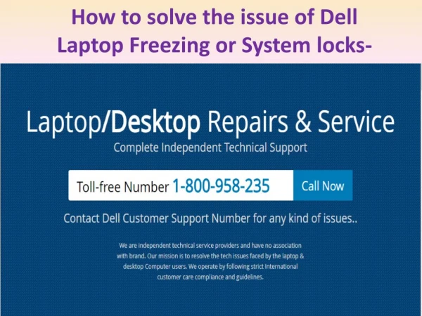 How to solve the issue of Dell Laptop Freezing or System locks-up?