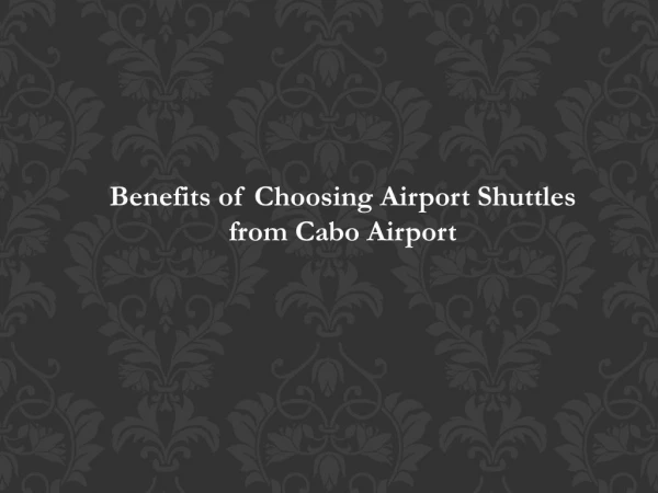 Benefits of Choosing Airport Shuttles from Cabo Airport