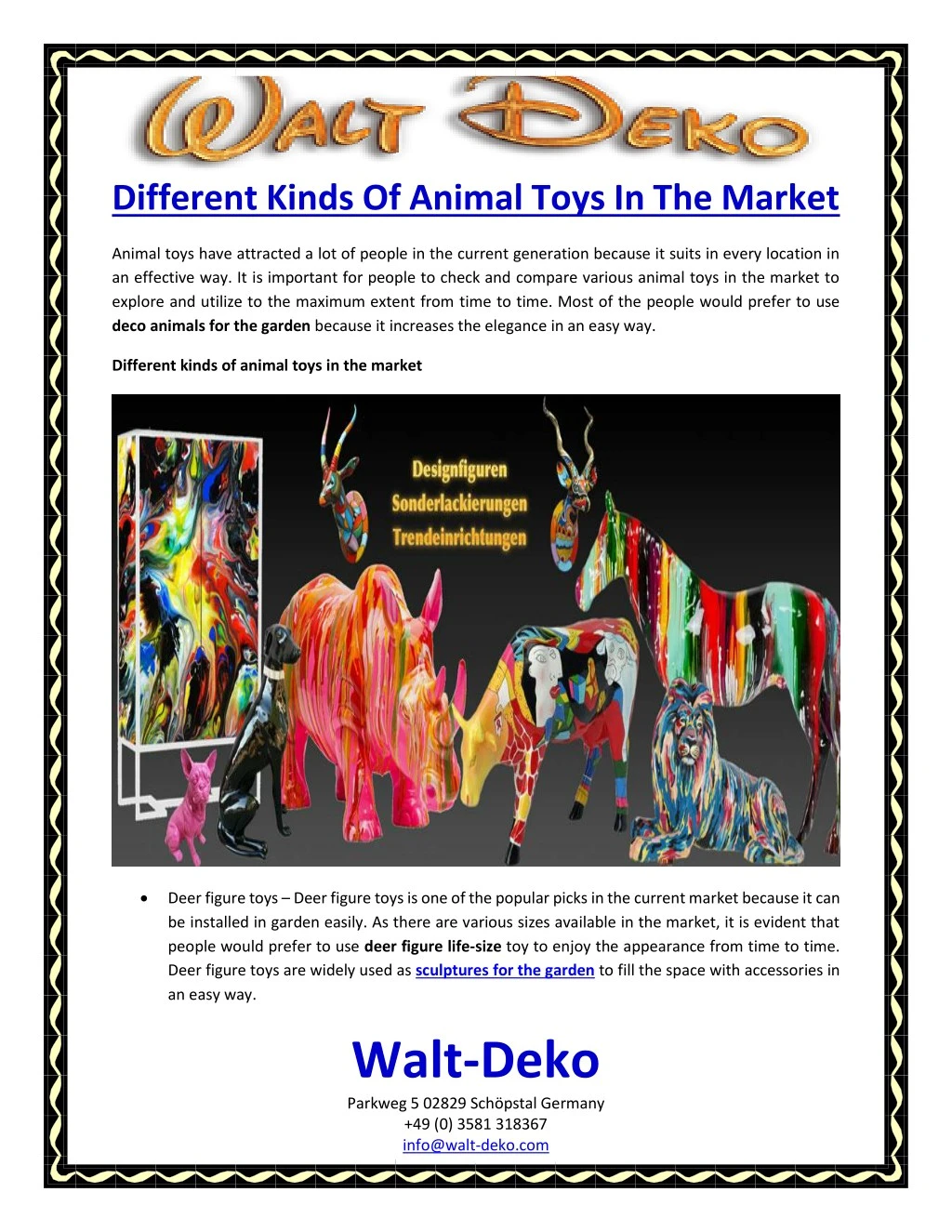 different kinds of animal toys in the market