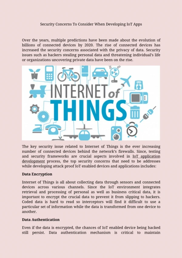 Security concerns to consider when developing iot apps