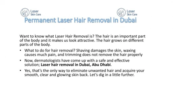 Permanent Laser Hair Removal in Abu Dhabi