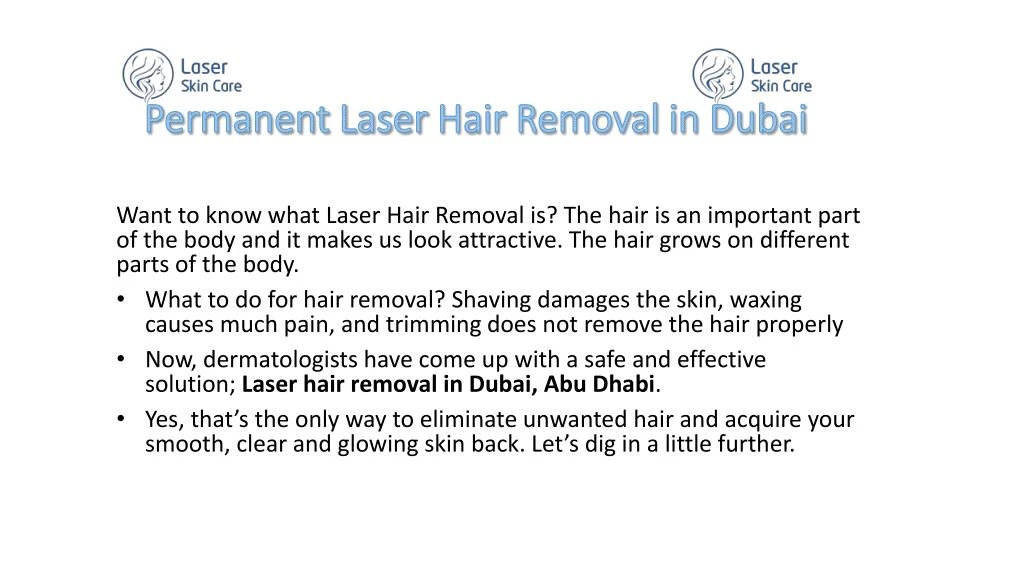 permanent laser hair removal in dubai