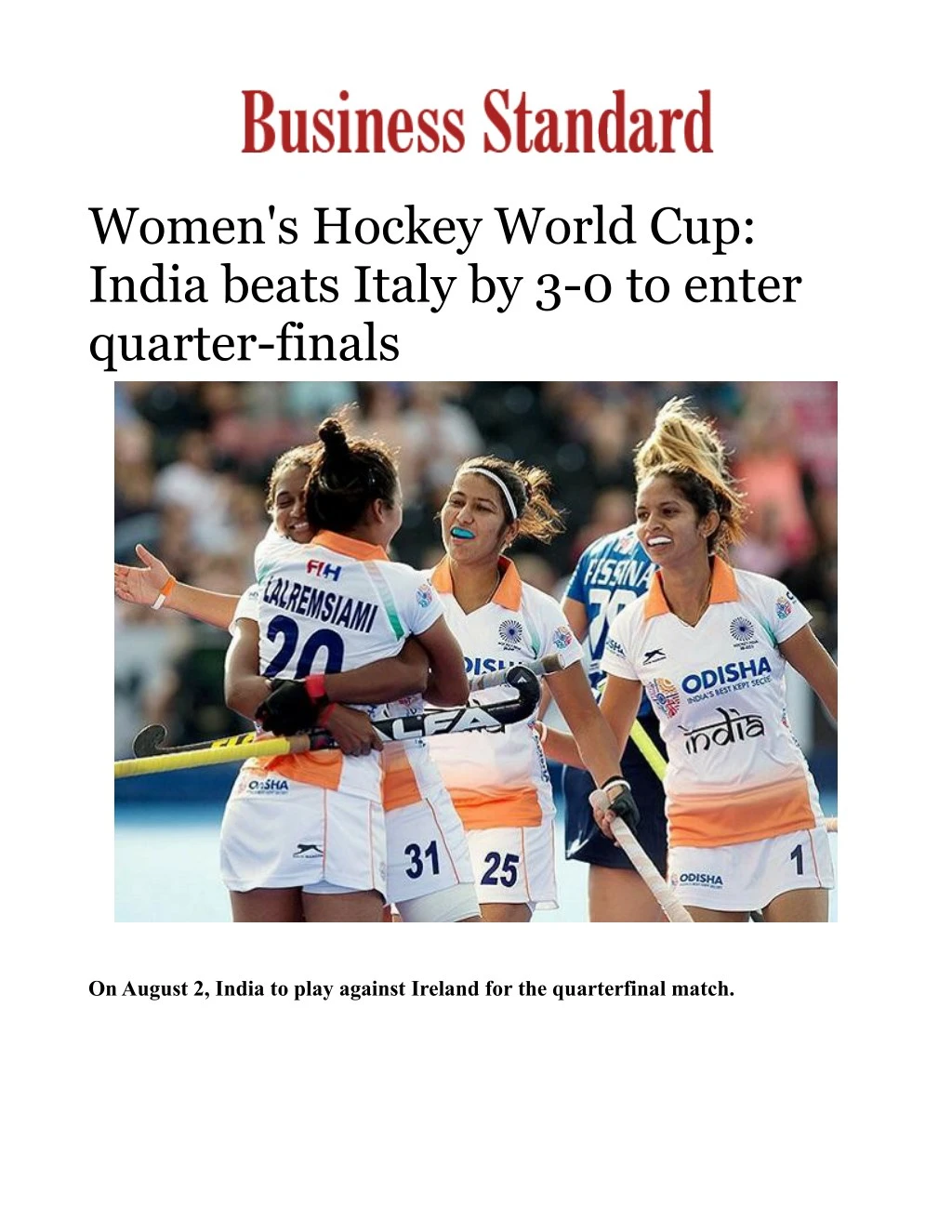 women s hockey world cup india beats italy