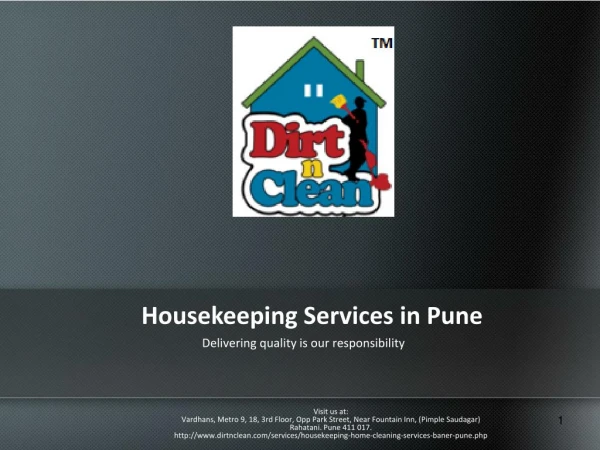 Housekeeping Services in Pune - Dirt n clean.pptx