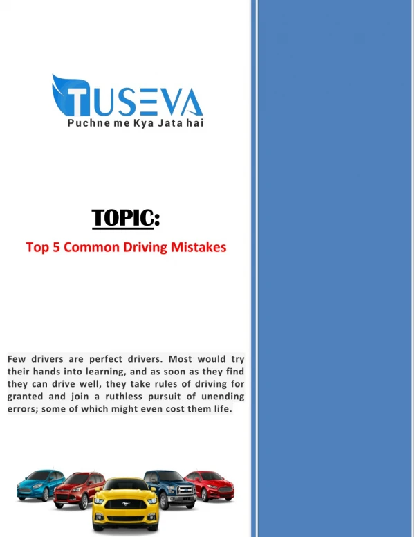 Top 5 Common Driving Mistakes