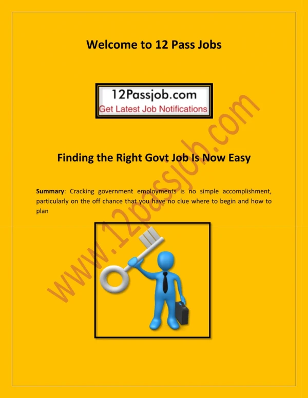 10th pass job, 12th pass govt job online apply - 12passjob.com