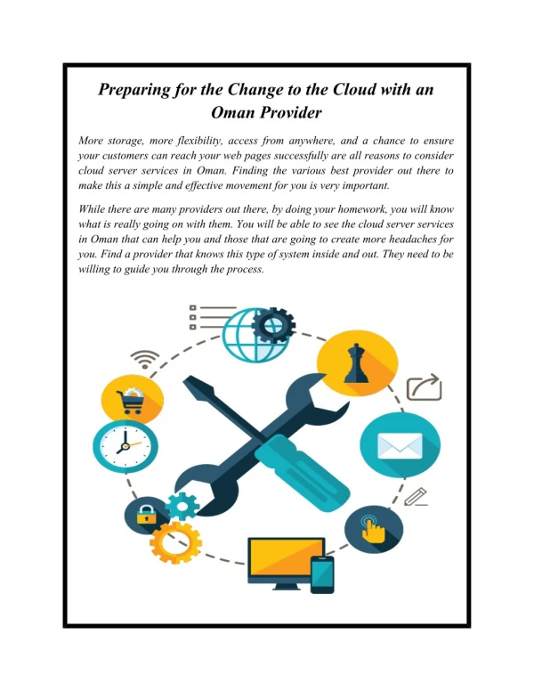 Preparing for the Change to the Cloud with an Oman Provider