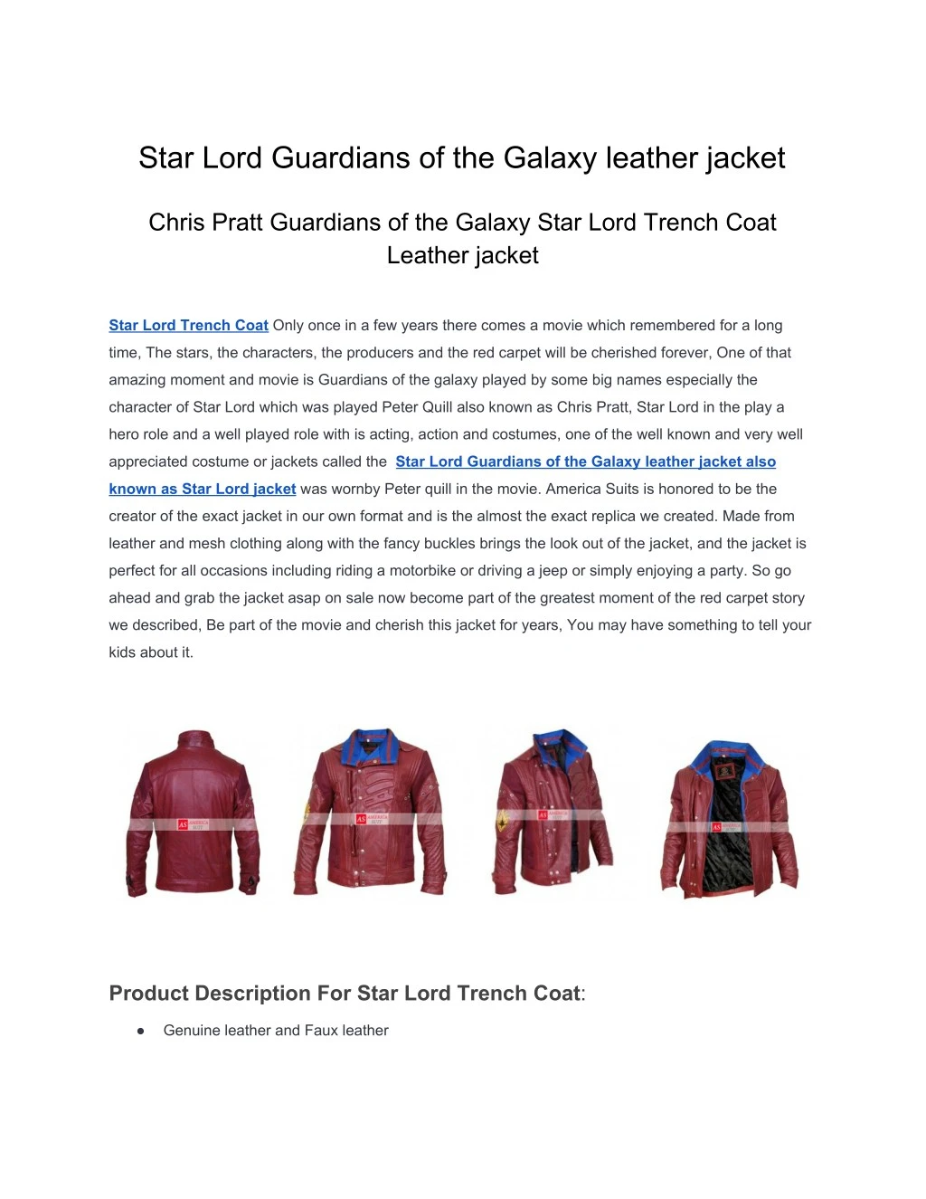 star lord guardians of the galaxy leather jacket