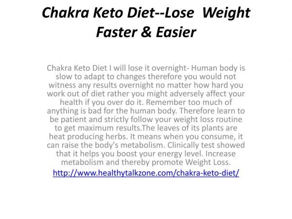 Chakra Keto Diet--Obtain A Flat Stomach