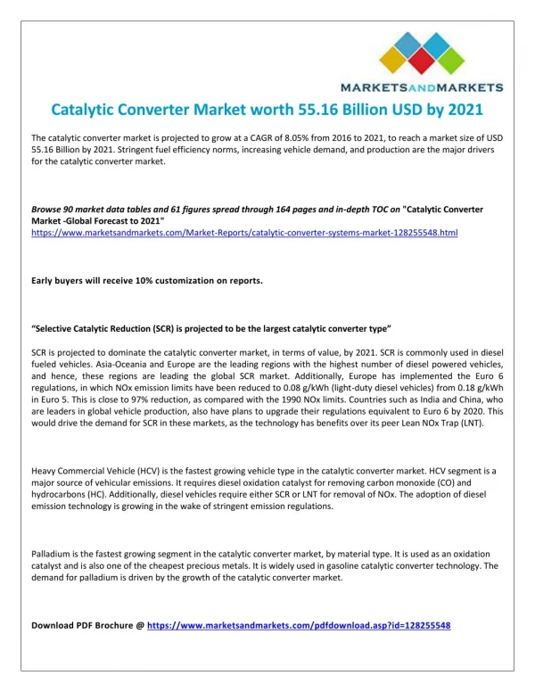 Growing Demand of Catalytic Converter Market 