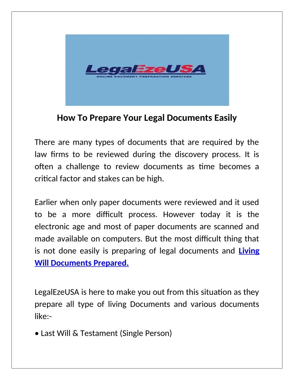 how to prepare your legal documents easily