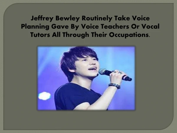 Jeffrey Bewley Singing Can Be Formal Or Casual, Organized Or Ad Libbed