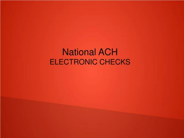 Electronic Checks