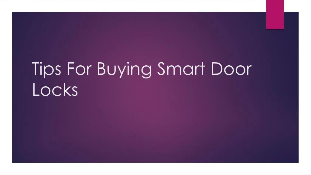 tips for buying smart door locks
