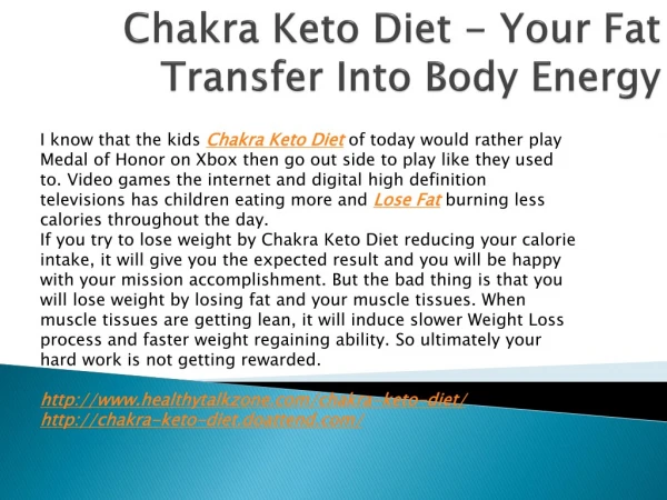 Chakra Keto Diet - Get A Balanced Weight