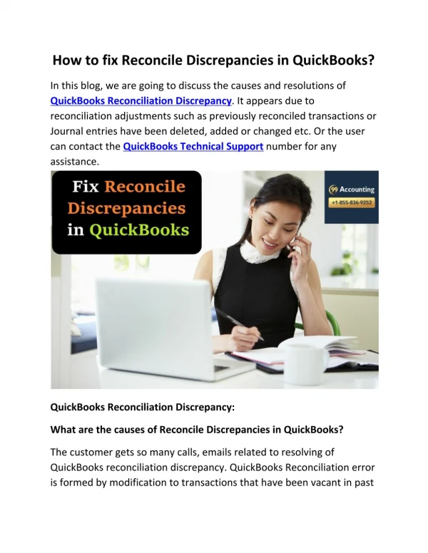 How to fix Reconcile Discrepancies in QuickBooks