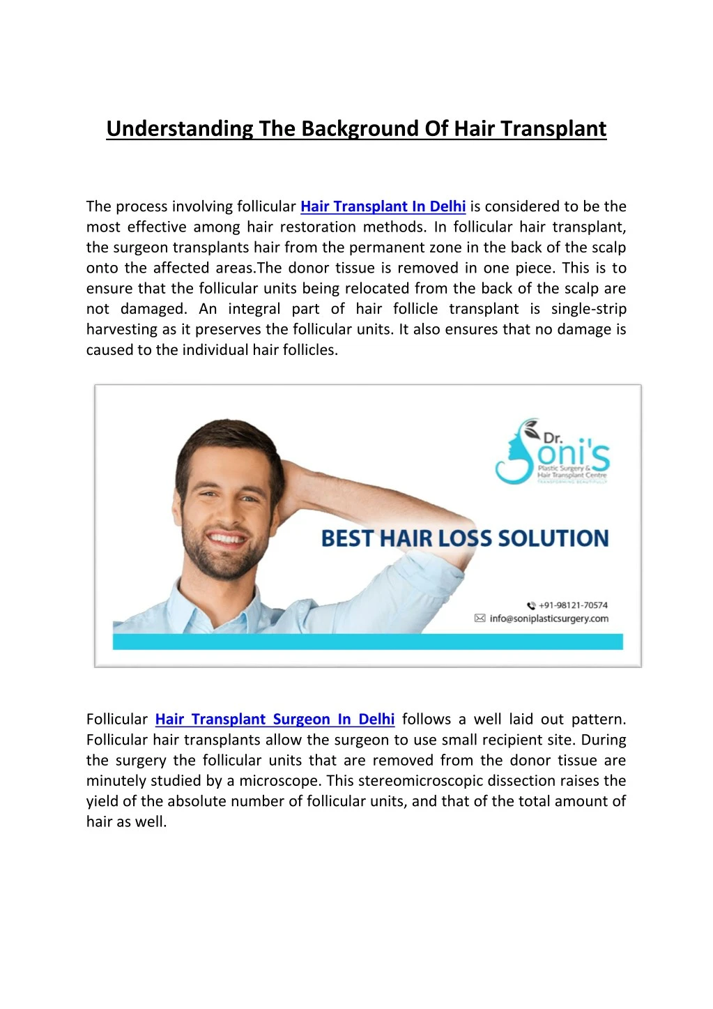 understanding the background of hair transplant