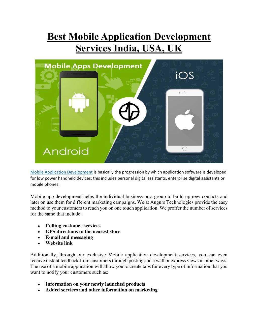 best mobile application development services