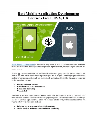 Best Mobile Application Development Services India, USA, UK - slide 1