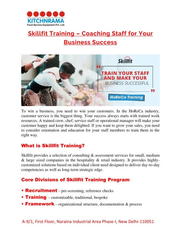 Skillfit Training – Coaching Staff For Your Business Success | Kitchenrama