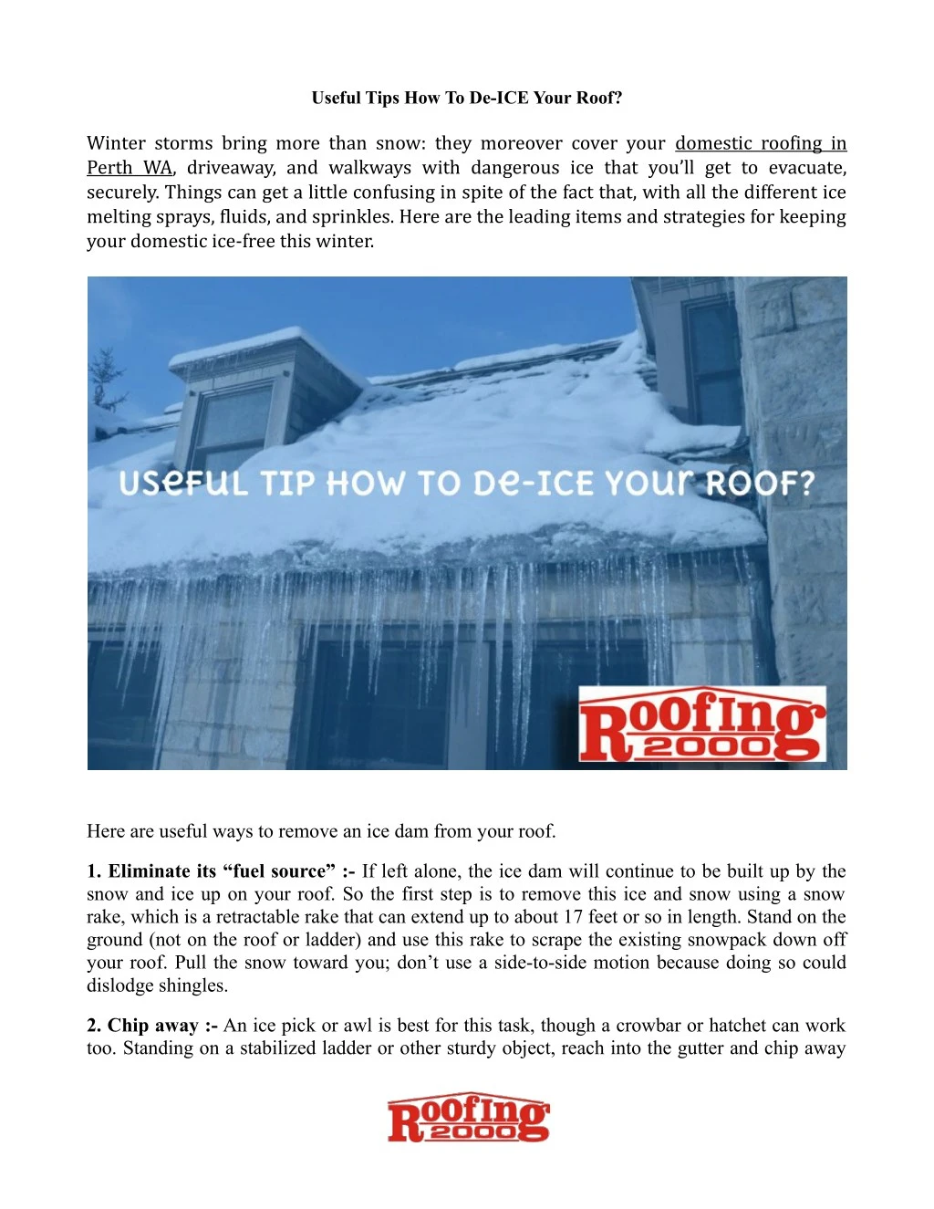 useful tips how to de ice your roof