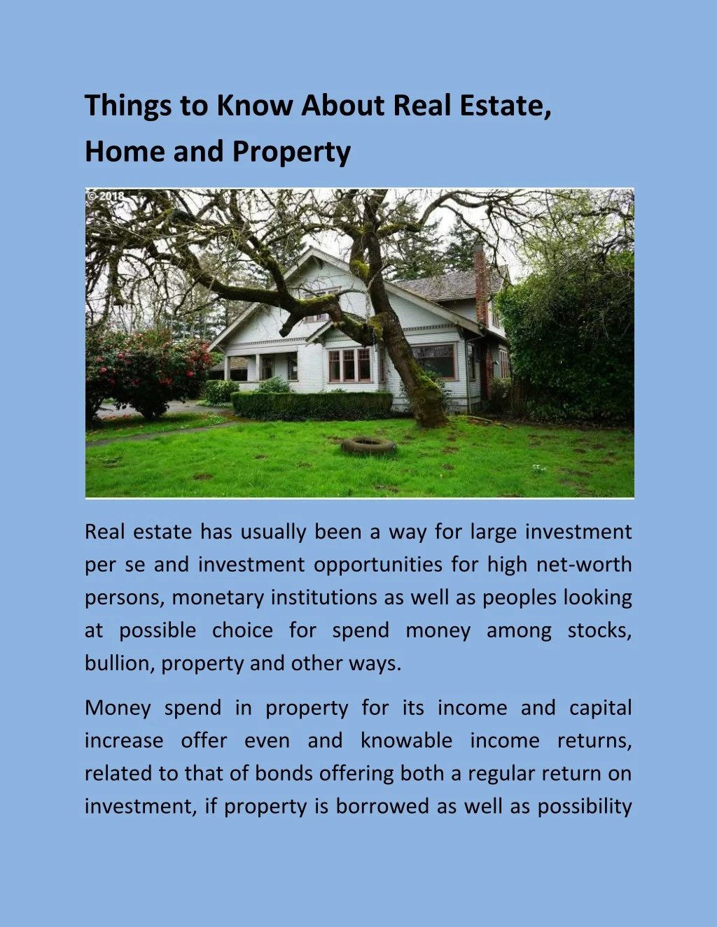 things to know about real estate home and property