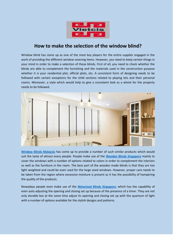 How to make the selection of the window blind?