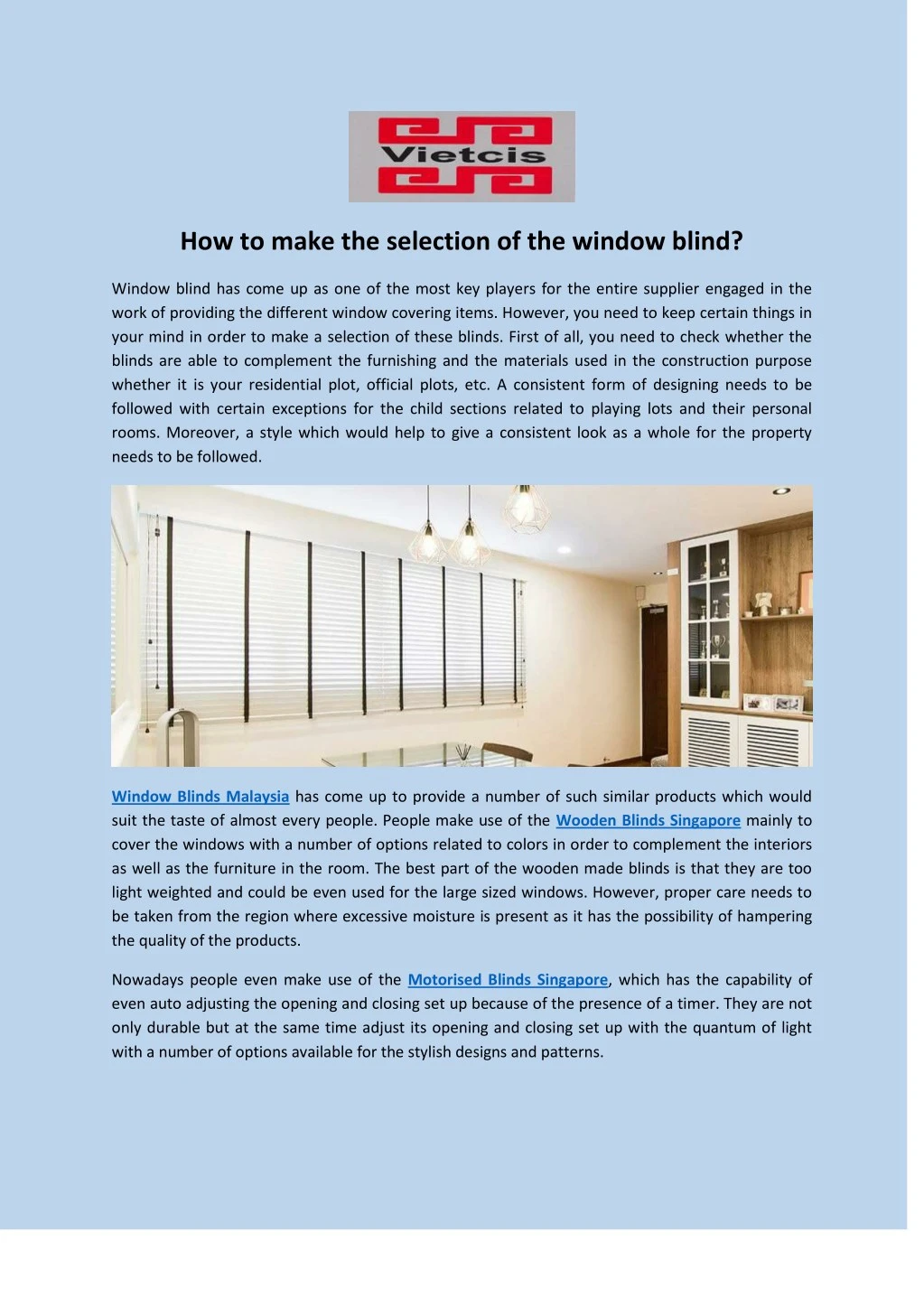 how to make the selection of the window blind