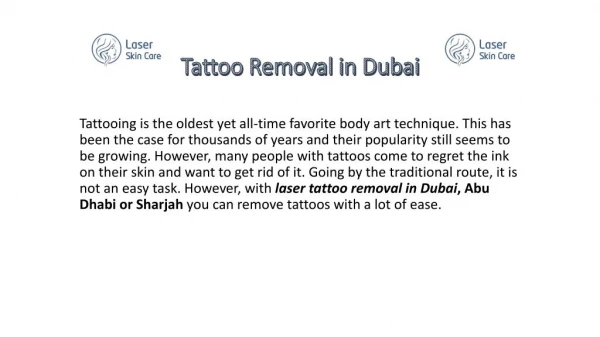 Tattoo removal in Dubai