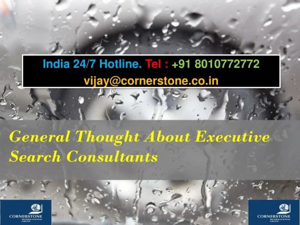 General Thought About Executive Search Consultants