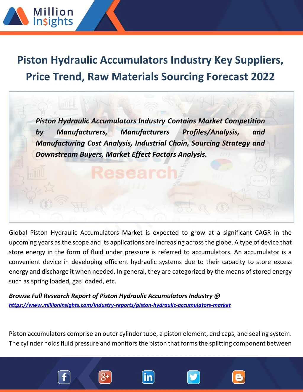 piston hydraulic accumulators industry