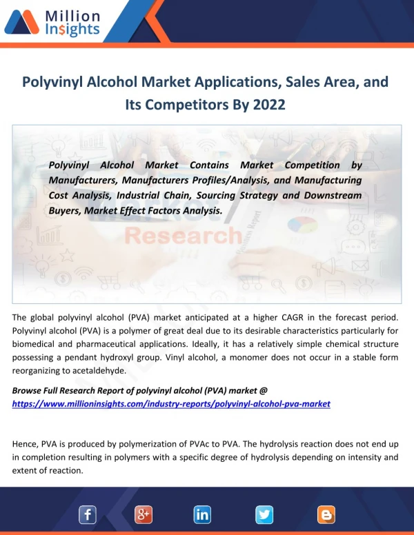 Polyvinyl Alcohol Market Concentration Rate, Top 5 Manufacturers, Competitive Situation By 2022