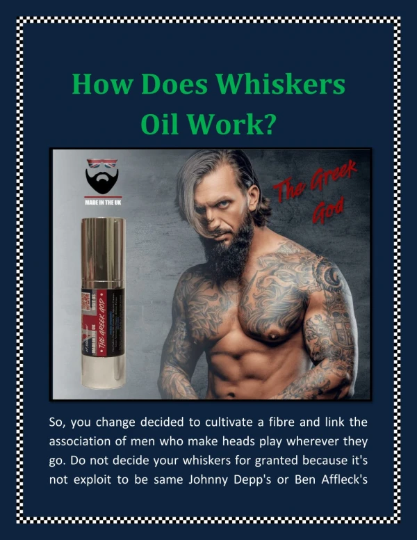 How Does Whiskers Oil Work?