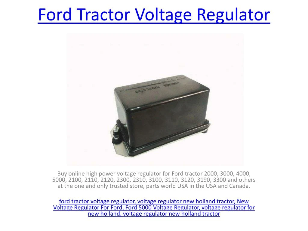 ford tractor voltage regulator