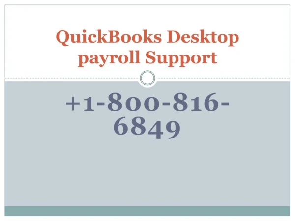 QuickBooks desktop assisted payroll support