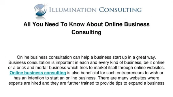 All You Need To Know About Online Business Consulting