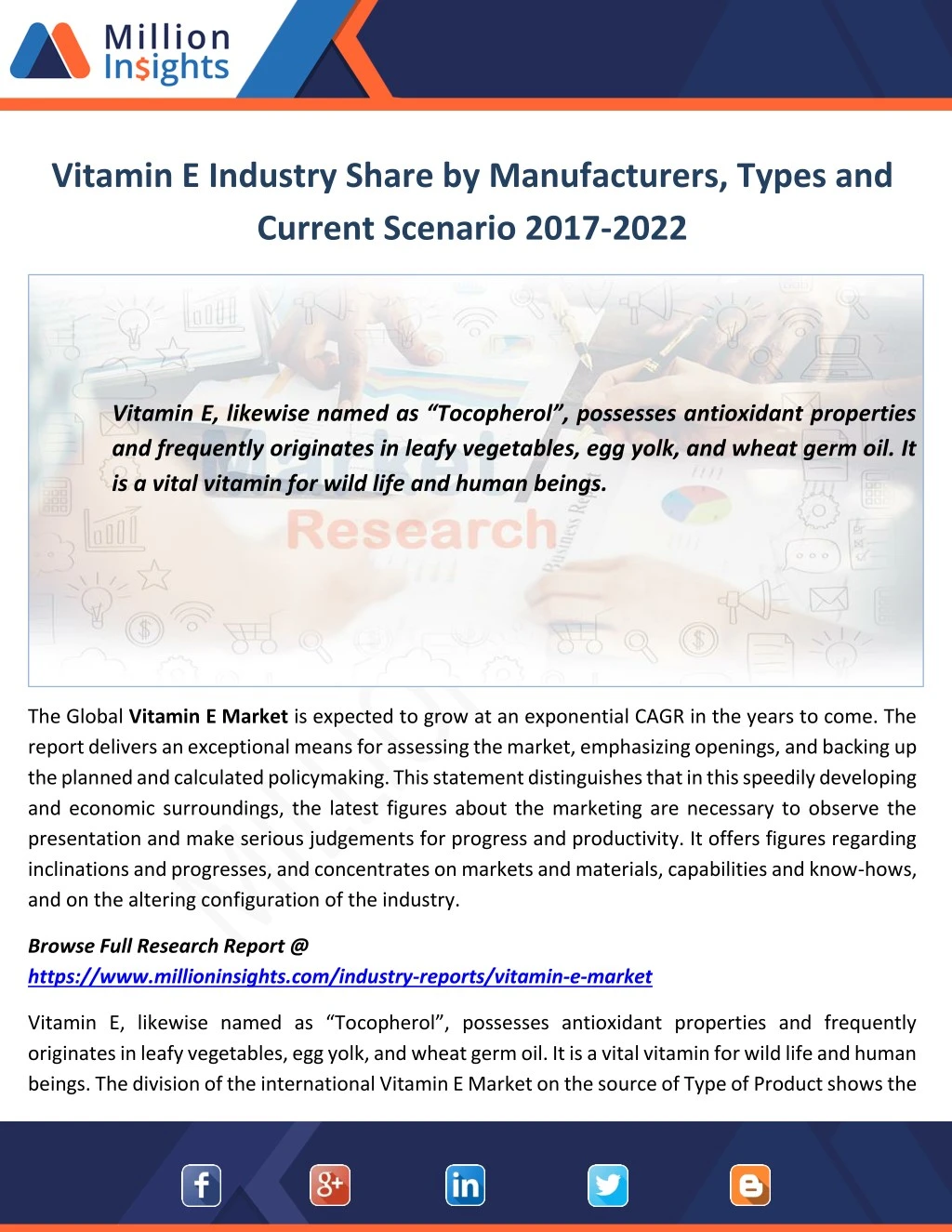vitamin e industry share by manufacturers types