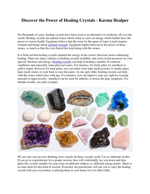Discover the Power of Healing Crystals - Karma Healper