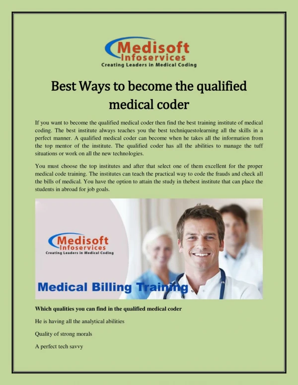 Best Ways to become the qualified medical coder