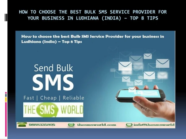 How to choose the best Bulk SMS Service Provider for your business in Ludhiana