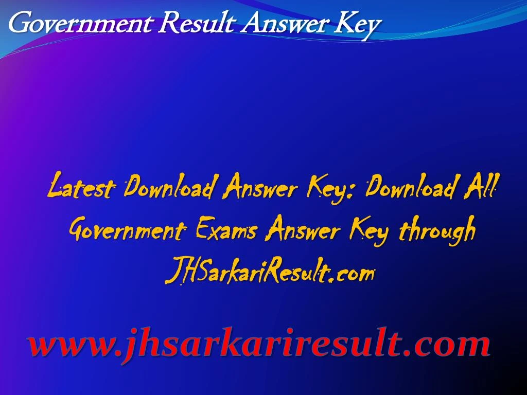 government result answer key