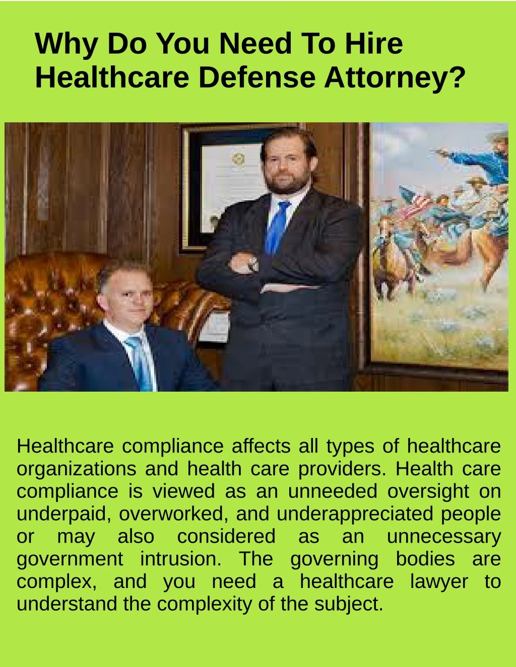 why do you need to hire healthcare defense