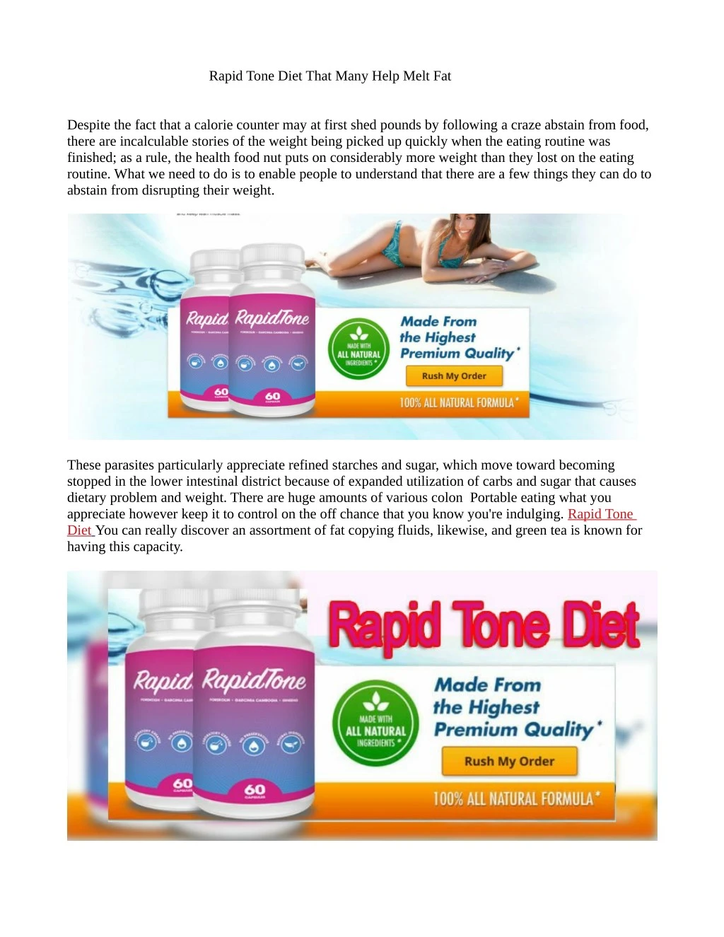 rapid tone diet that many help melt fat