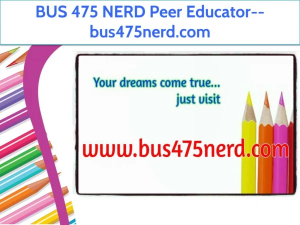 BUS 475 NERD Peer Educator--bus475nerd.com