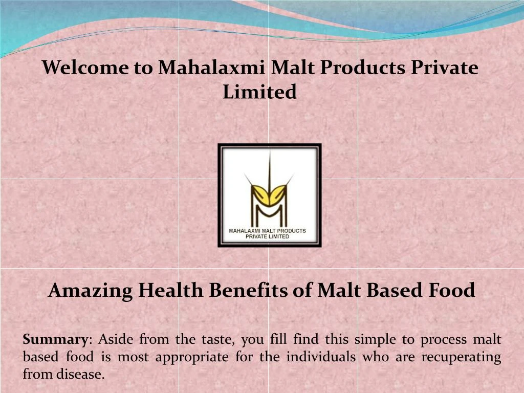 welcome to mahalaxmi malt products private limited