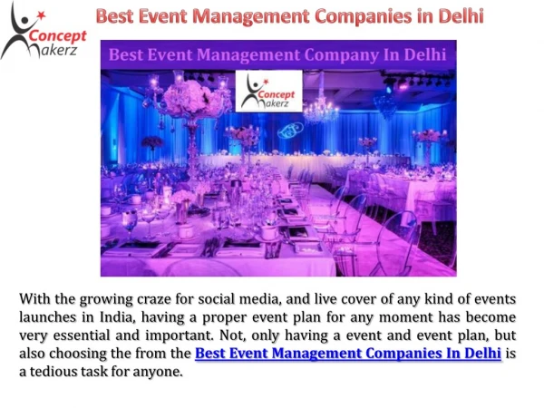 Event Management Companies In Delhi - Concept Makerz