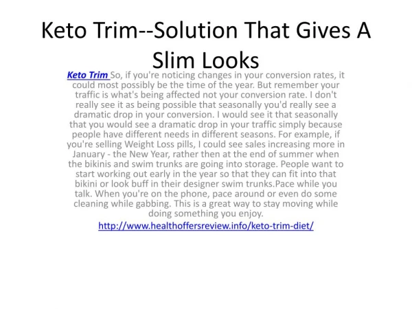 Keto Trim--Obtain A Flat Stomach