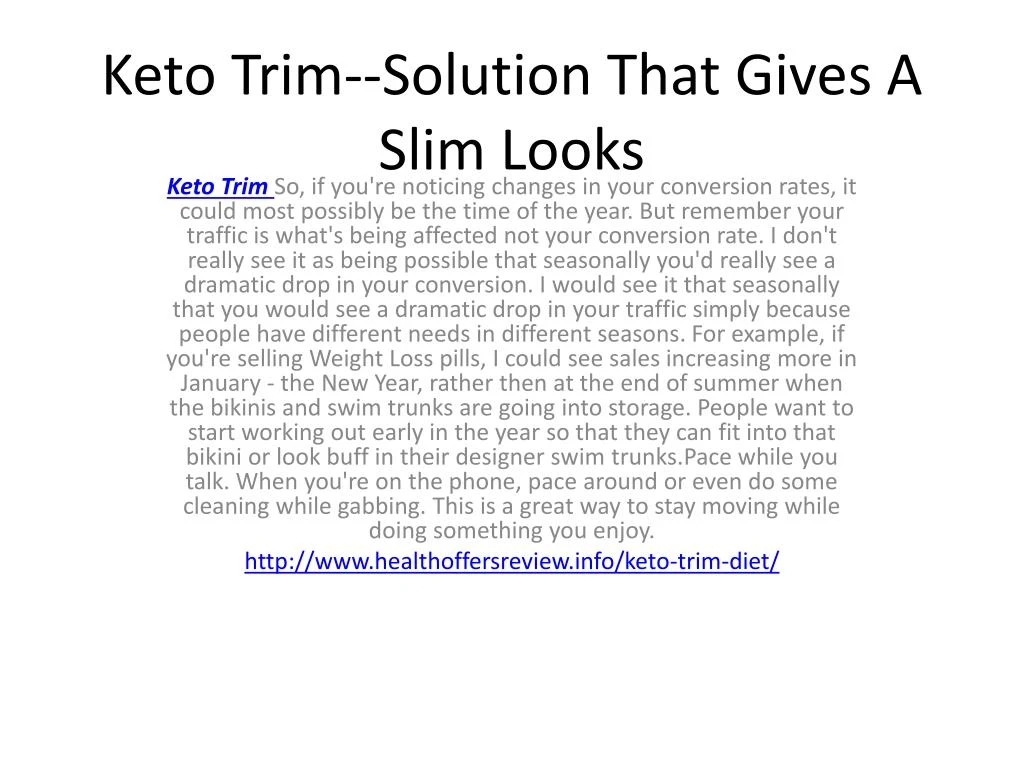 keto trim solution that gives a slim looks