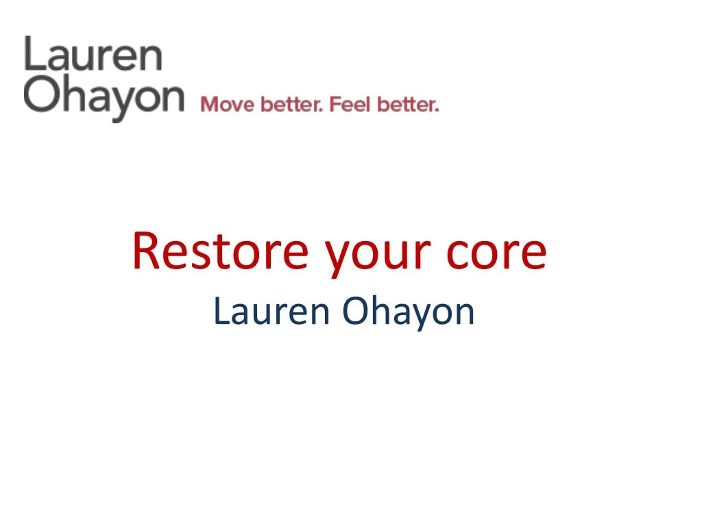 restore your core lauren ohayon